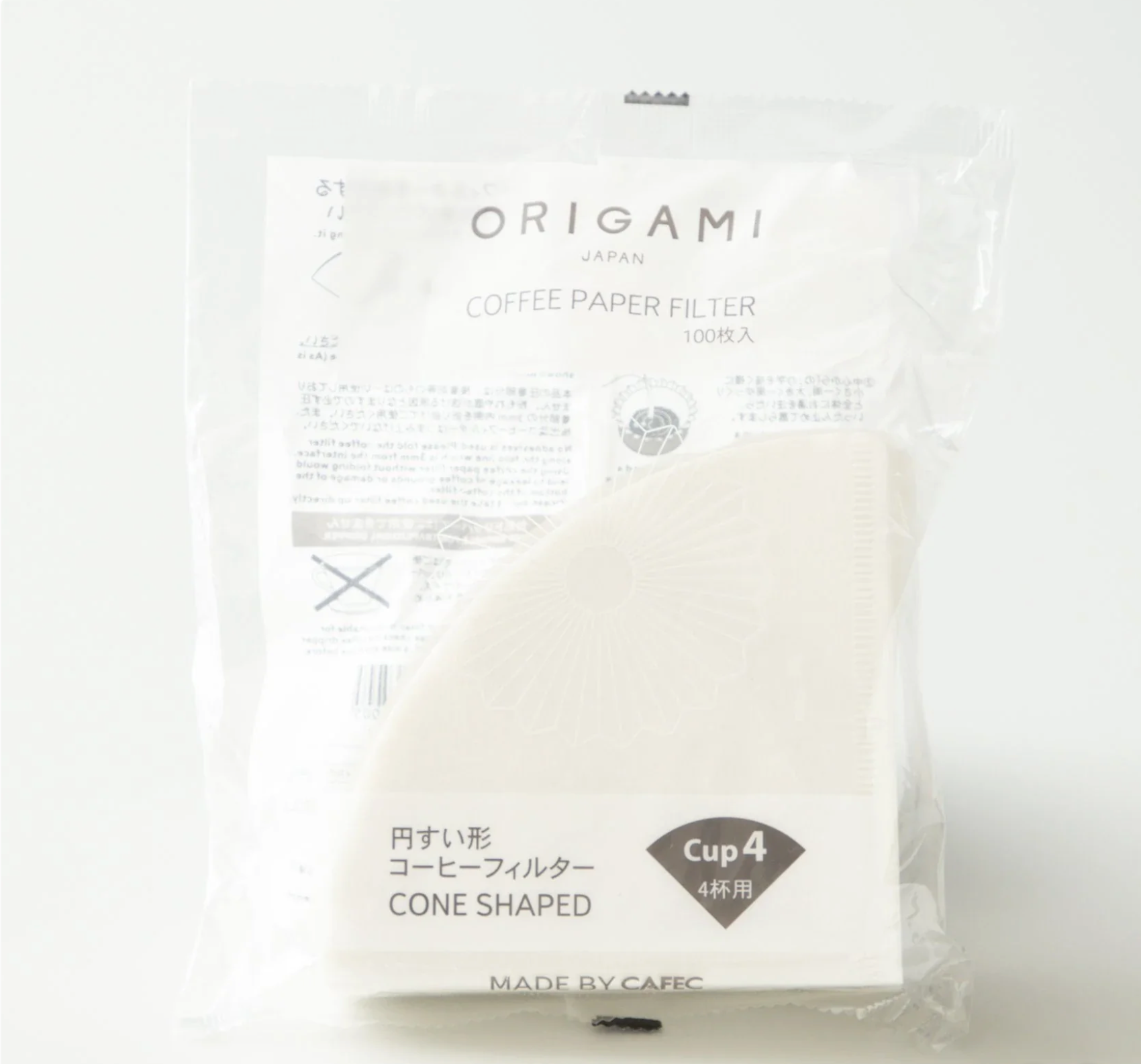 Origami Filterpapier Cup 4, für Origami Dripper M, 100 Stück