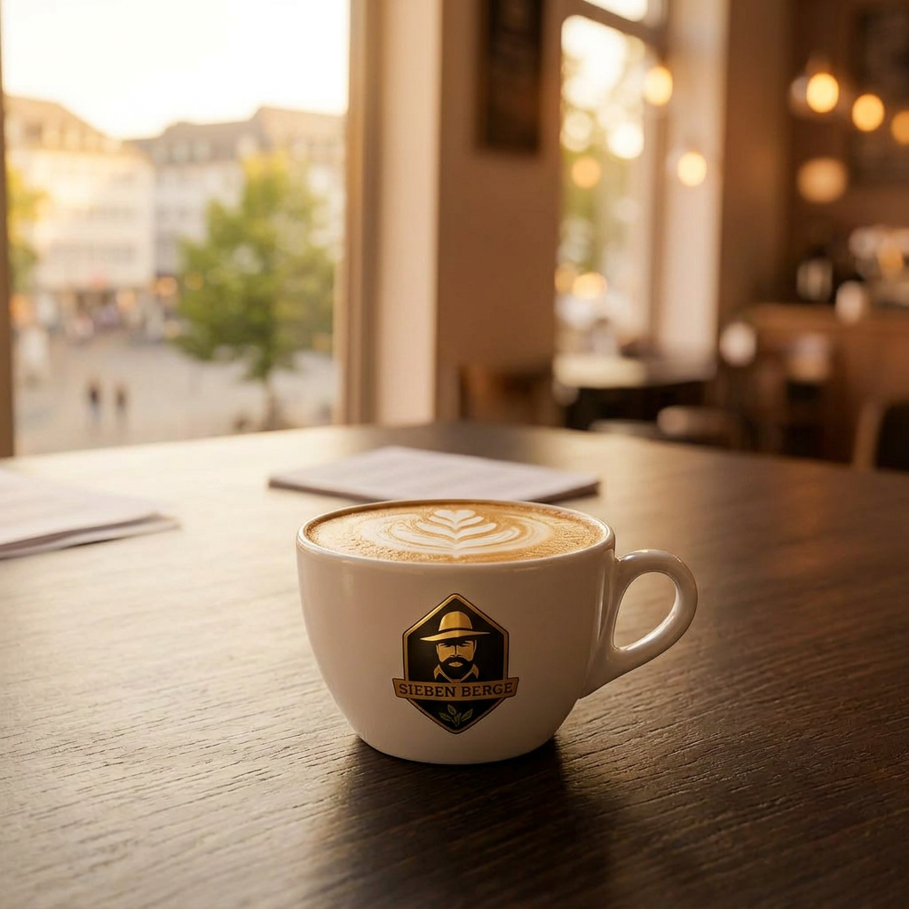 Sieben Berge Cappuccino Tasse – Hotelporzellan mit Echtgolddruck