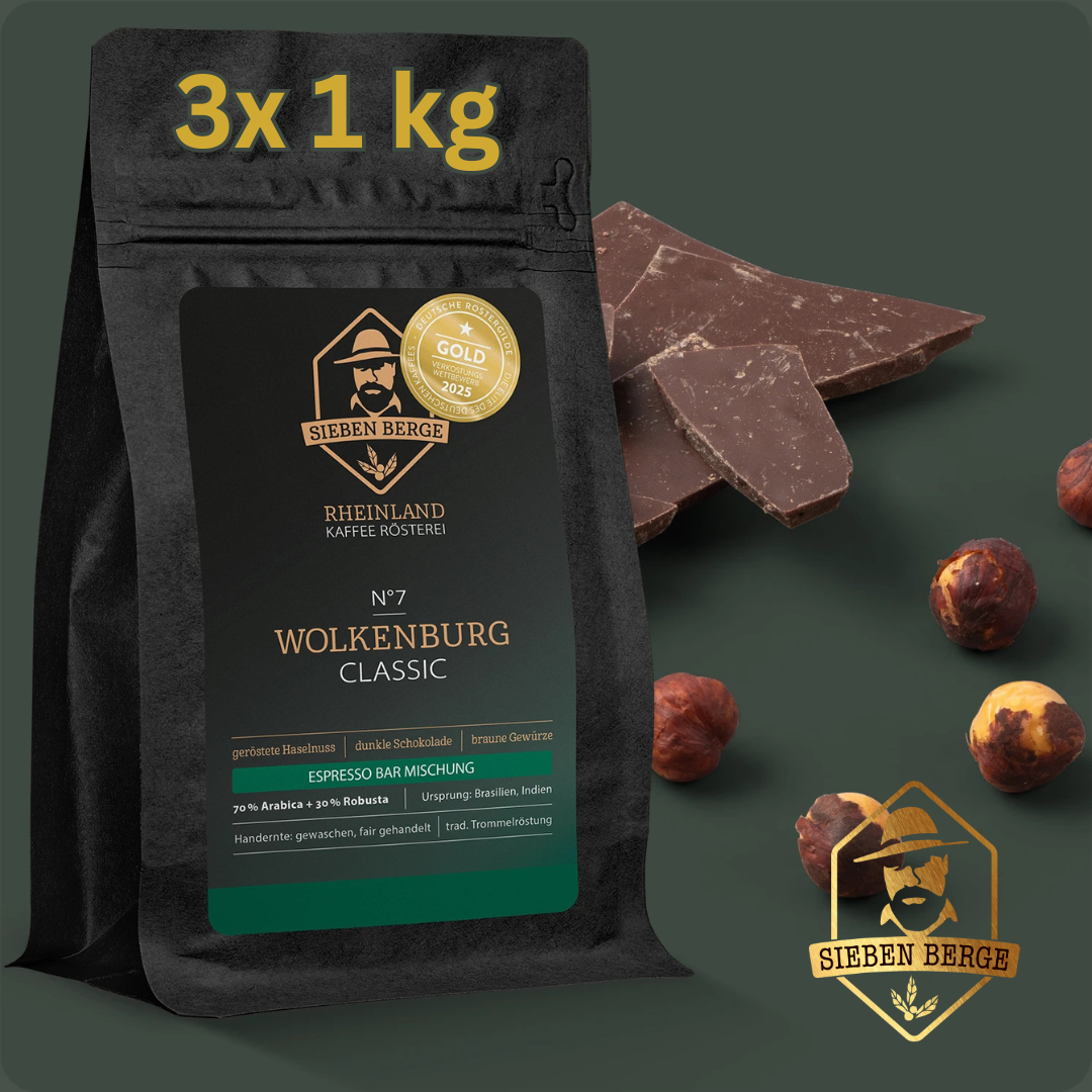 3x 1 kg N°7 Wolkenburg – Espresso Bar Mischung