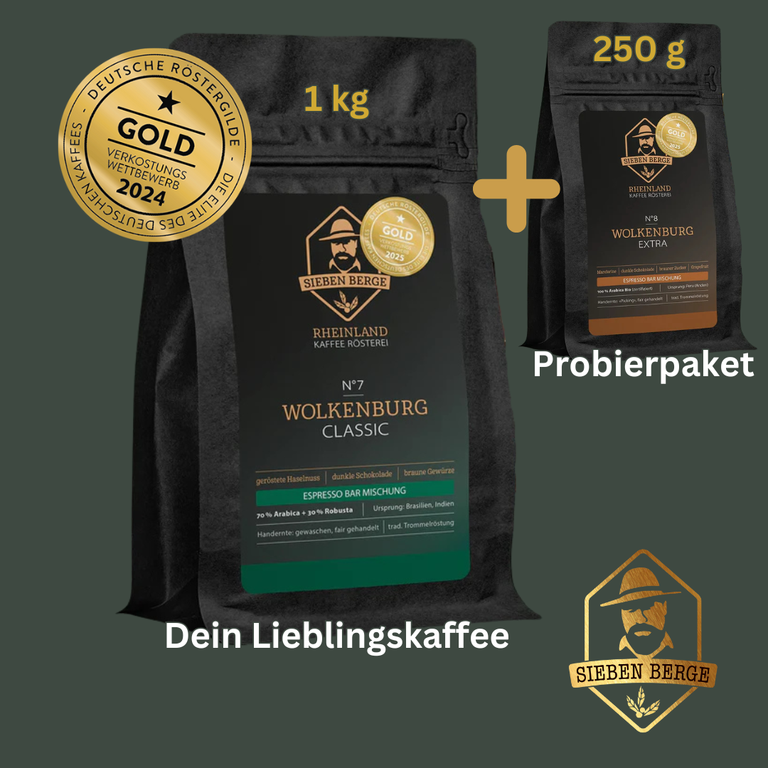 Dein Lieblingskaffee 1kg + 250g Probierpaket (ganze Bohnen)