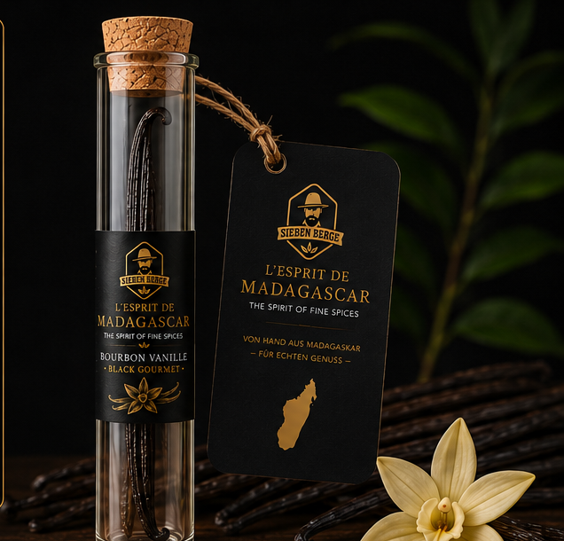 Bourbon Vanille Madagaskar im Laborglas