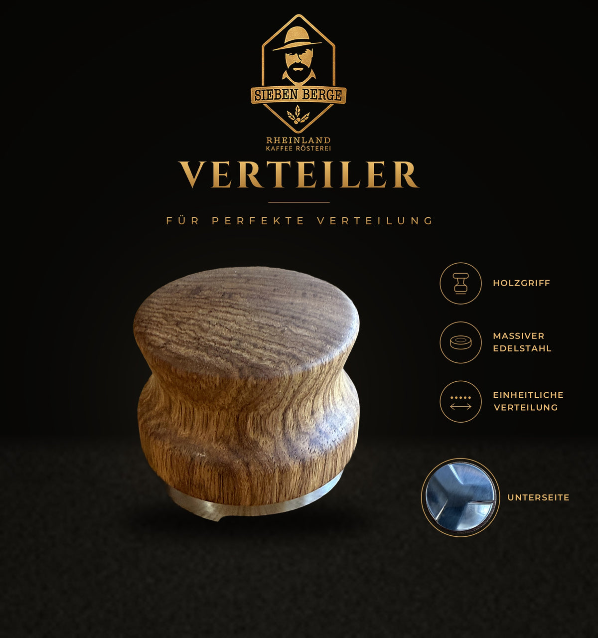 Sieben Berge Verteiler Leveler mit Holzgriff